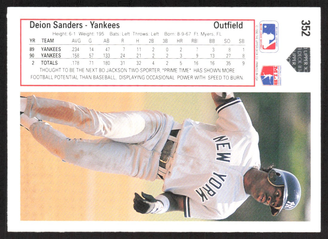 1991 Upper Deck 352 Deion Sanders