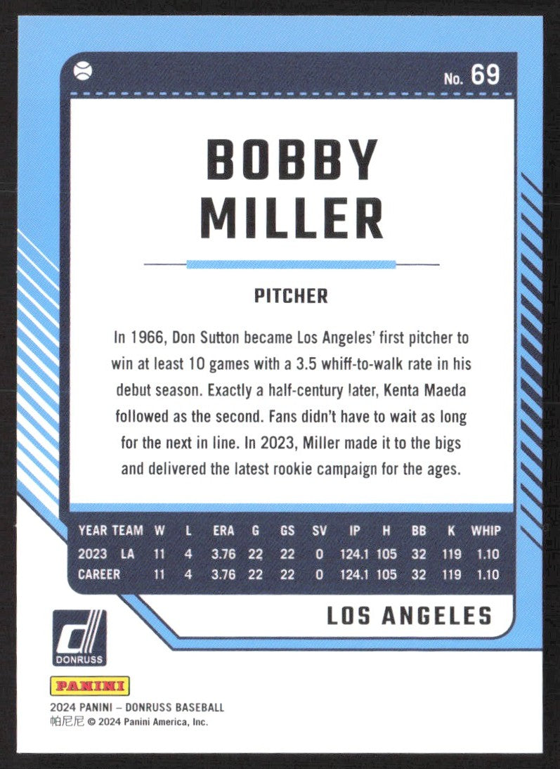 2024 Donruss Blue 69 Bobby Miller