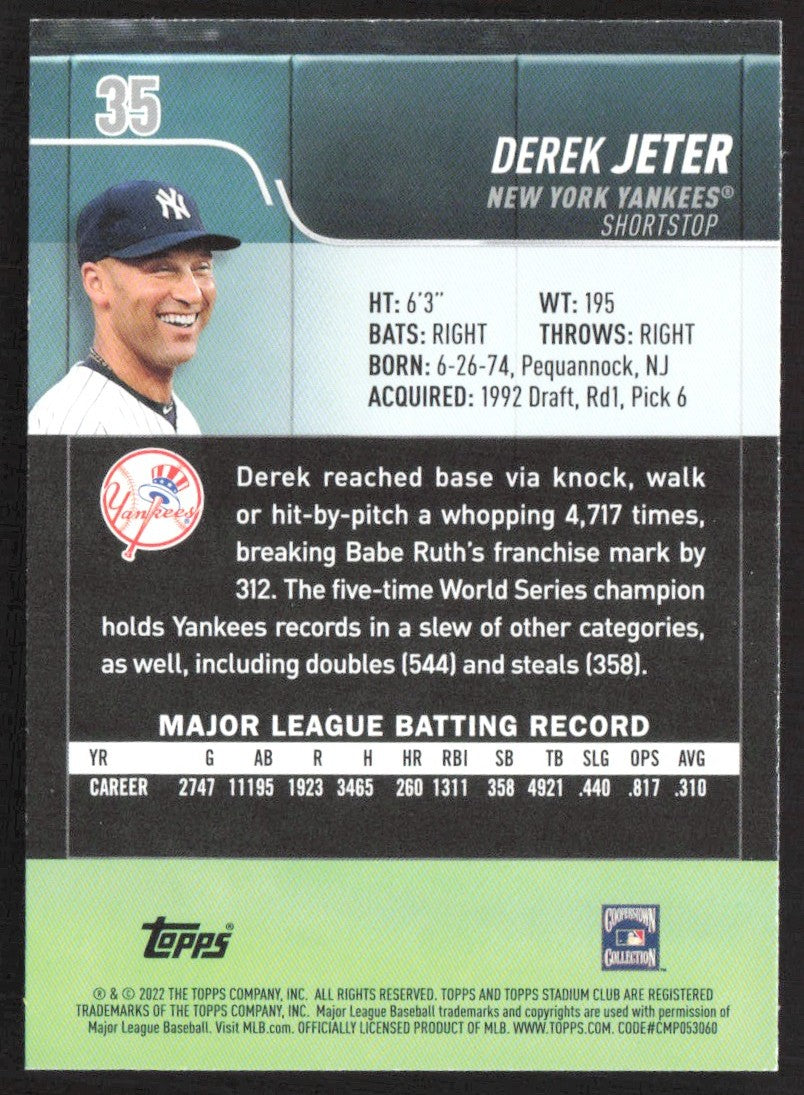 2022 Stadium Club 35 Derek Jeter
