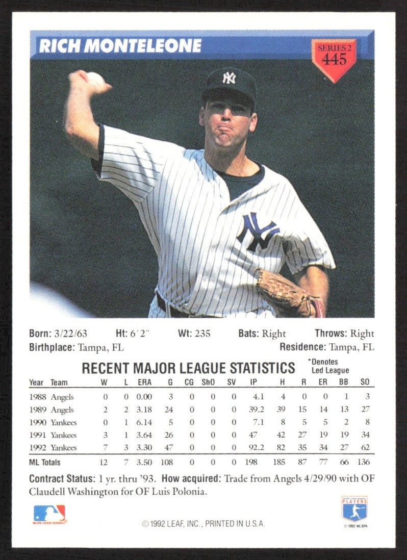 1993 Donruss 445 Rich Monteleone