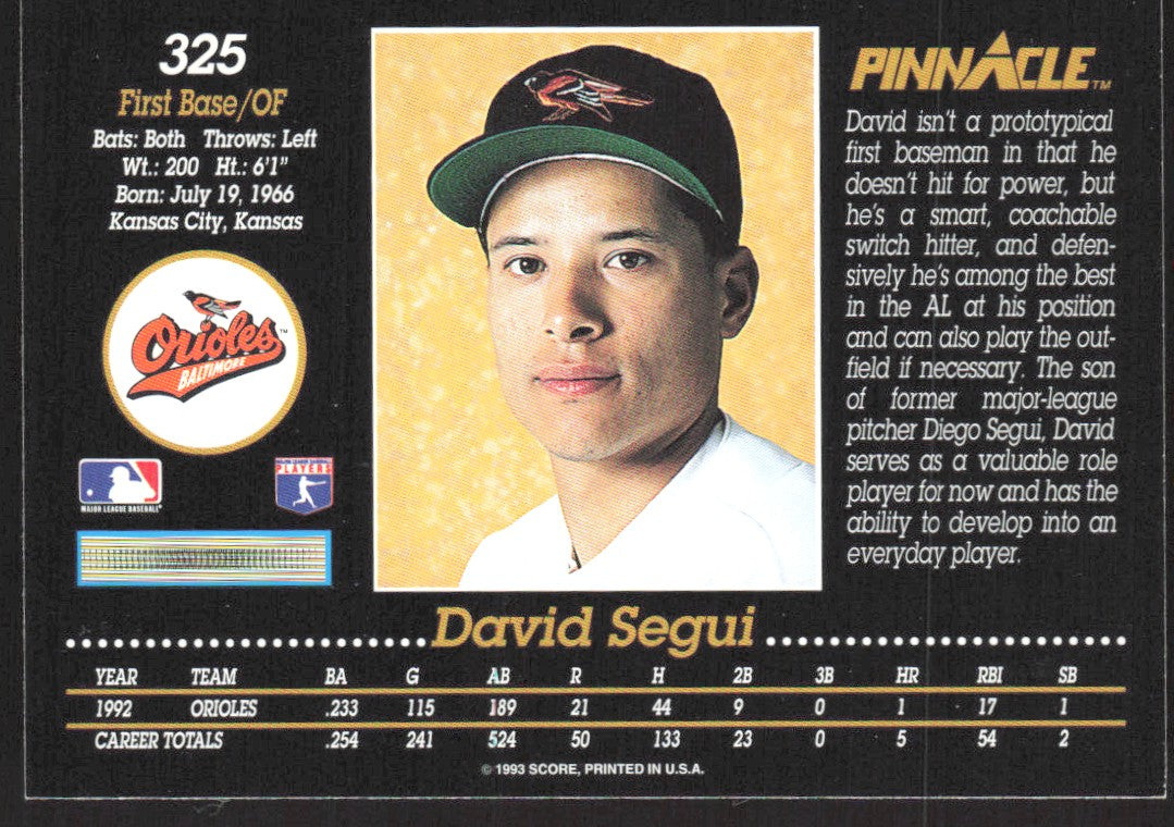 1993 Pinnacle 325 David Segui