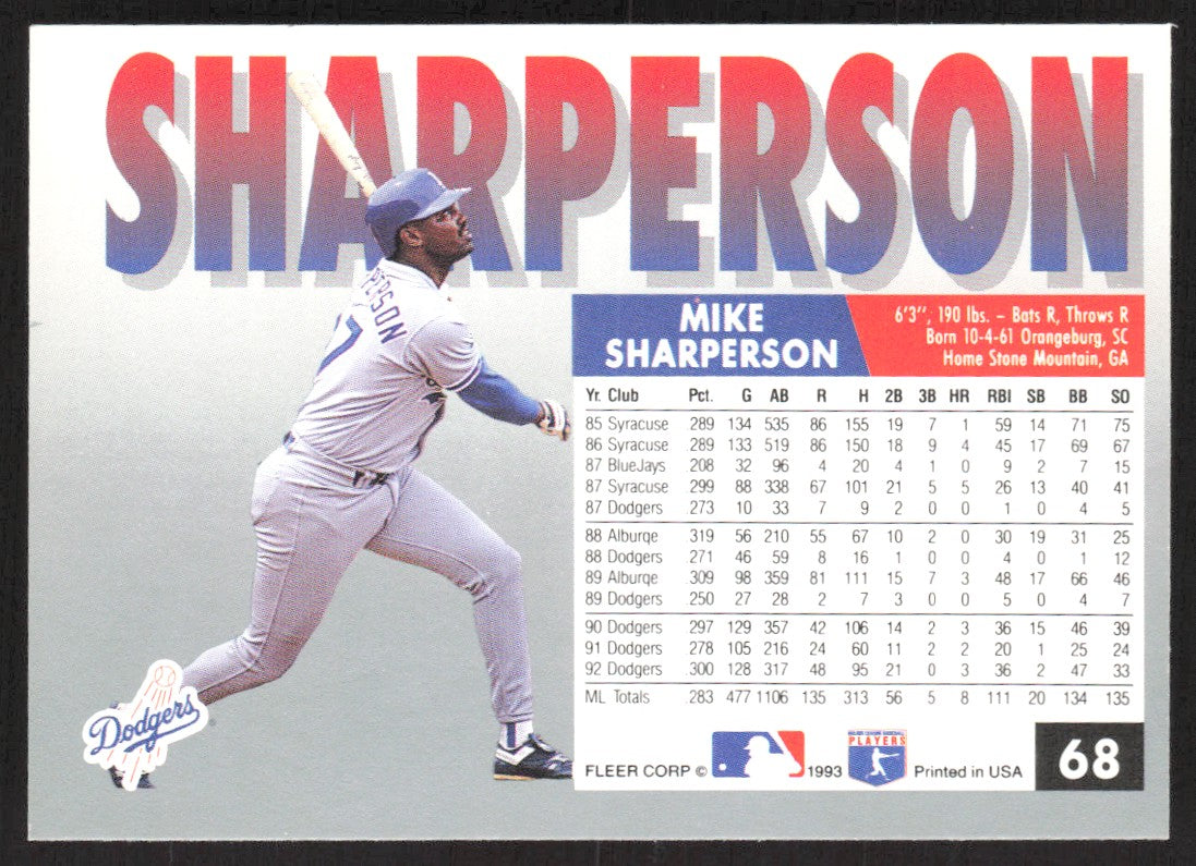1993 Fleer 68 Mike Sharperson