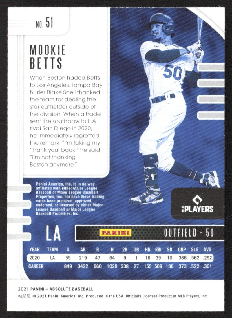 2021 Panini Absolute 51 Mookie Betts