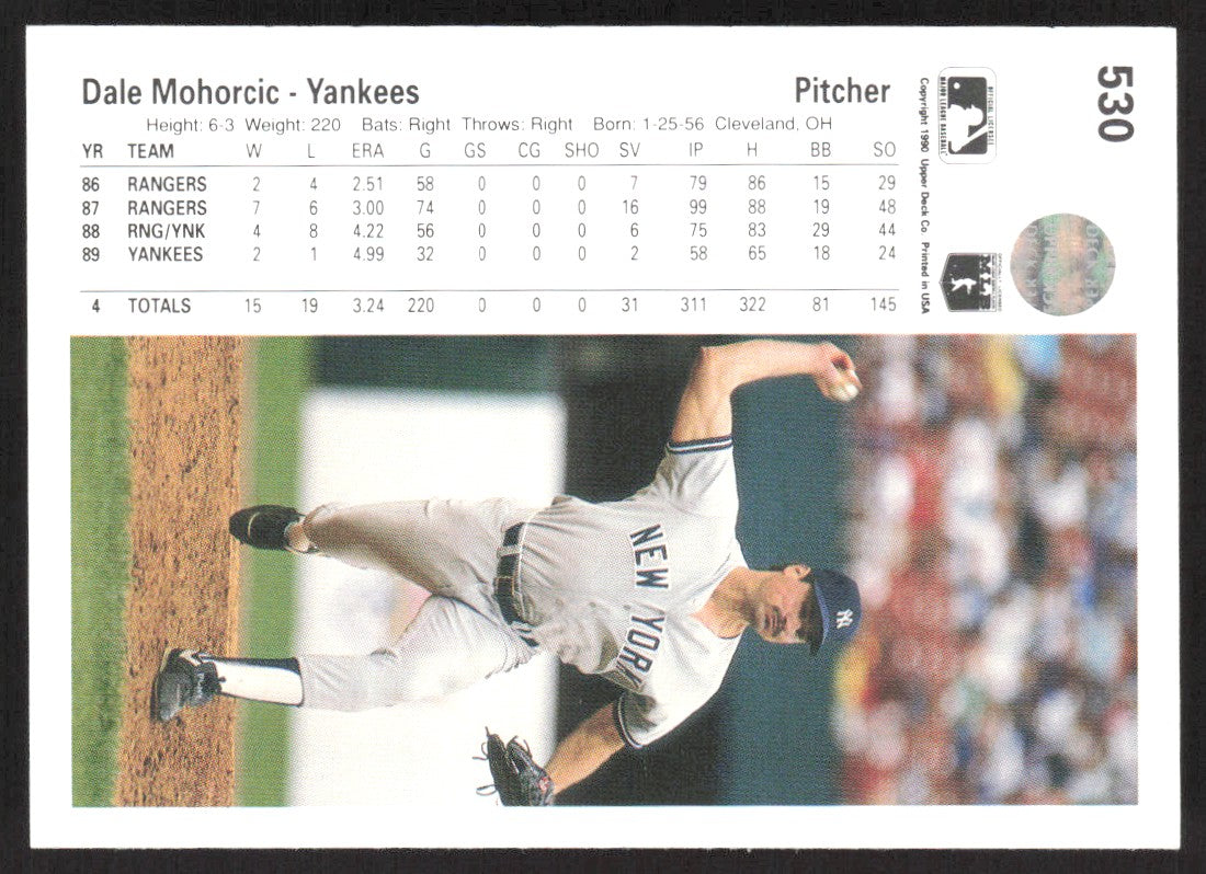 1990 Upper Deck 530 Dale Mohorcic