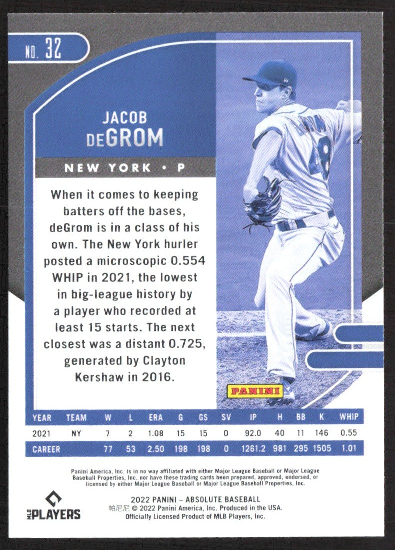 2022 Panini Absolute 32 Jacob deGrom