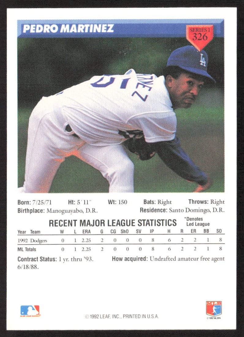 1993 Donruss 326 Pedro Martinez