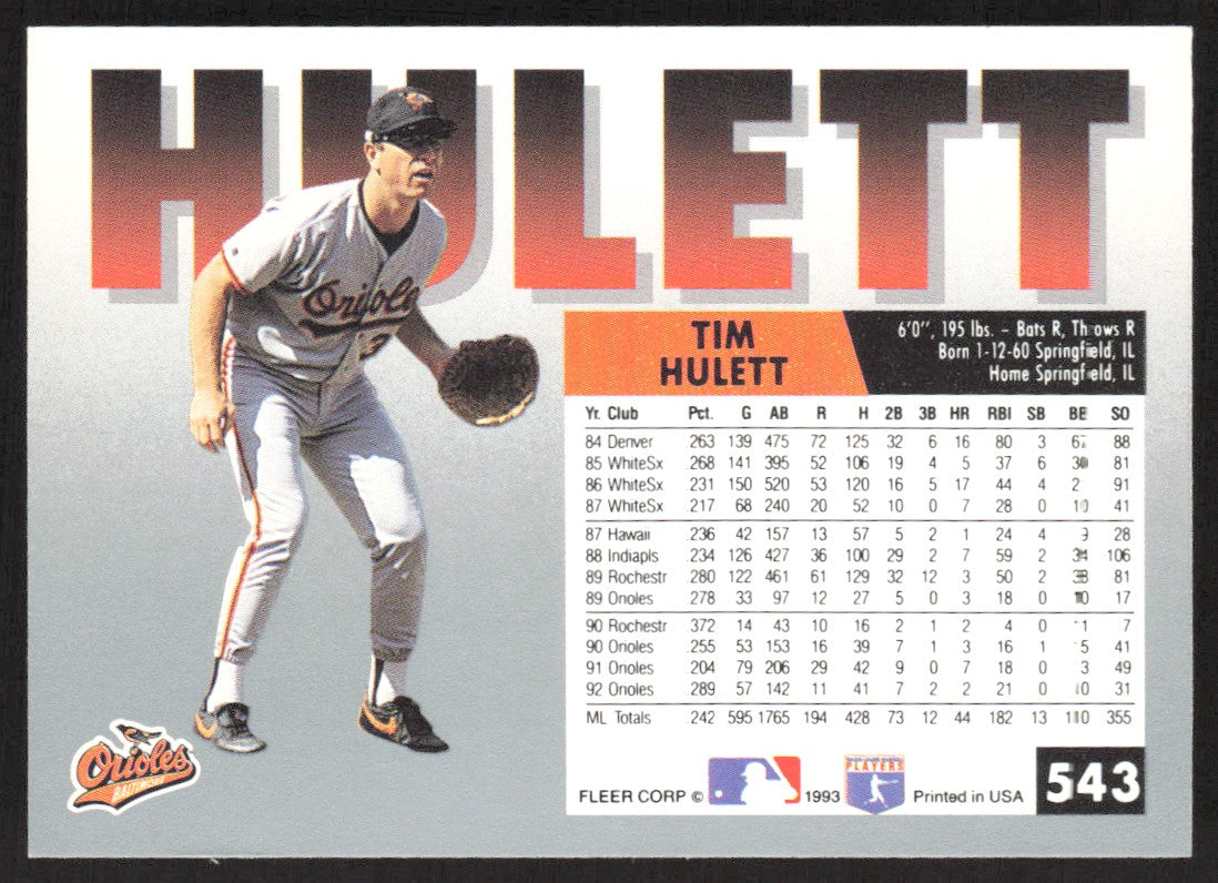 1993 Fleer 543 Tim Hulett