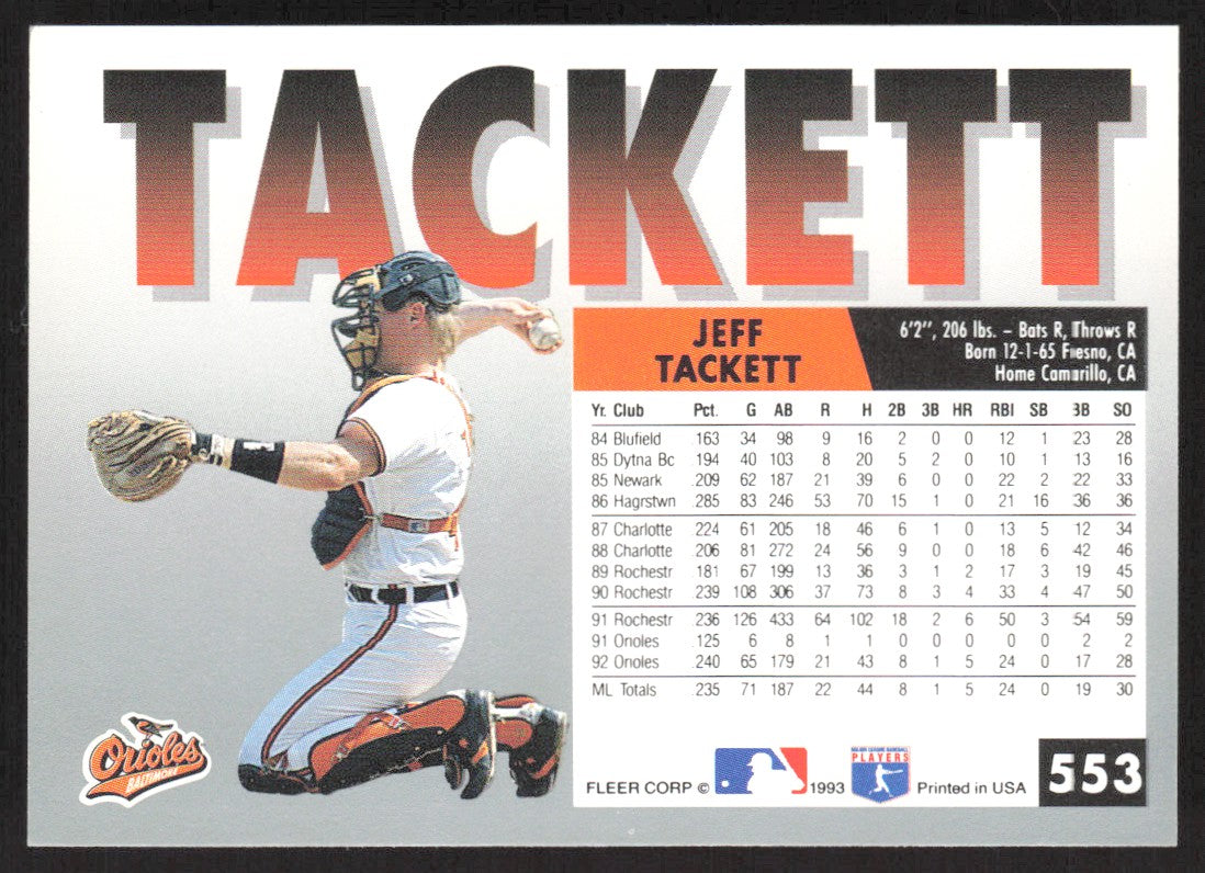 1993 Fleer 553 Jeff Tackett