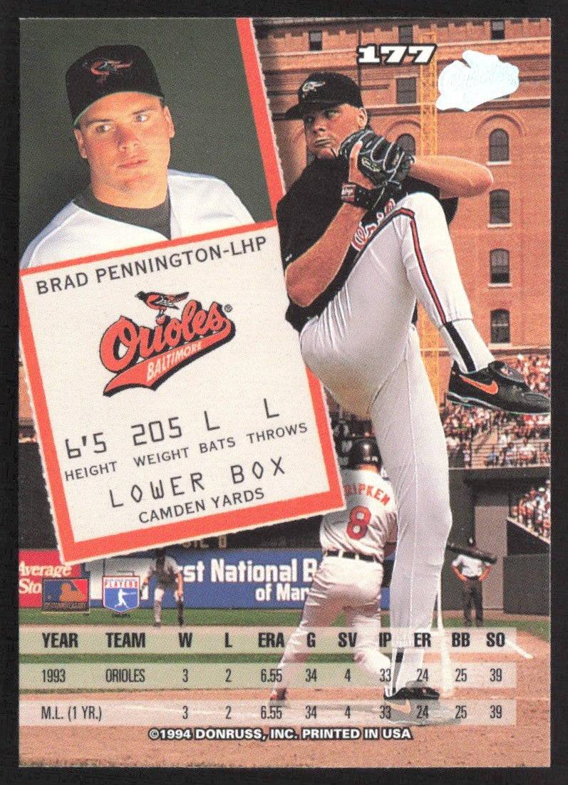 1994 Leaf 177 Brad Pennington