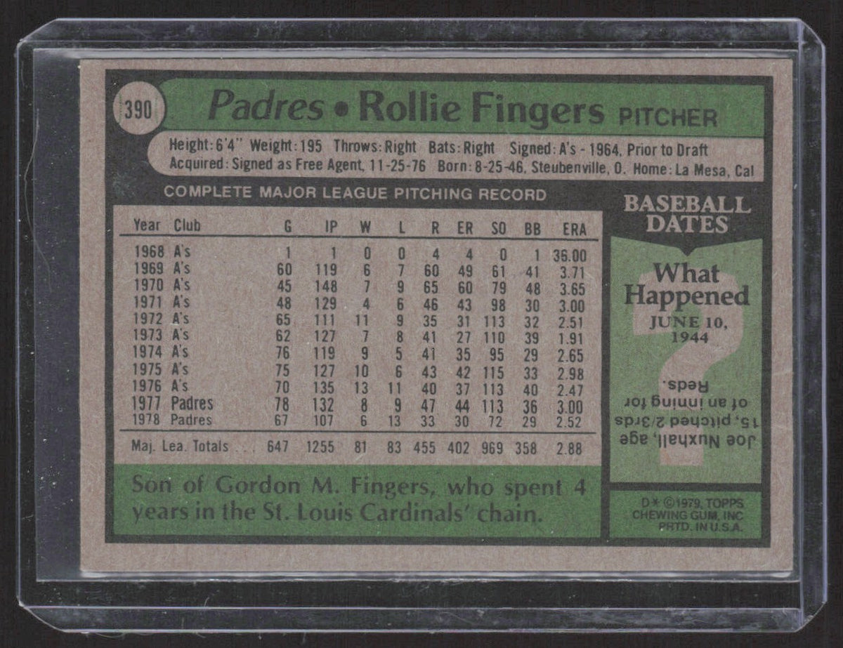 1979 Topps Rollie Fingers #390