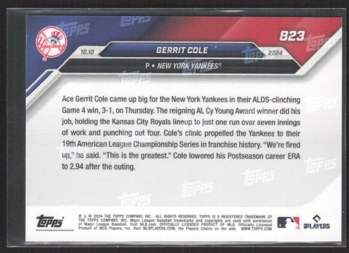 2024 Topps Now Gerrit Cole #823