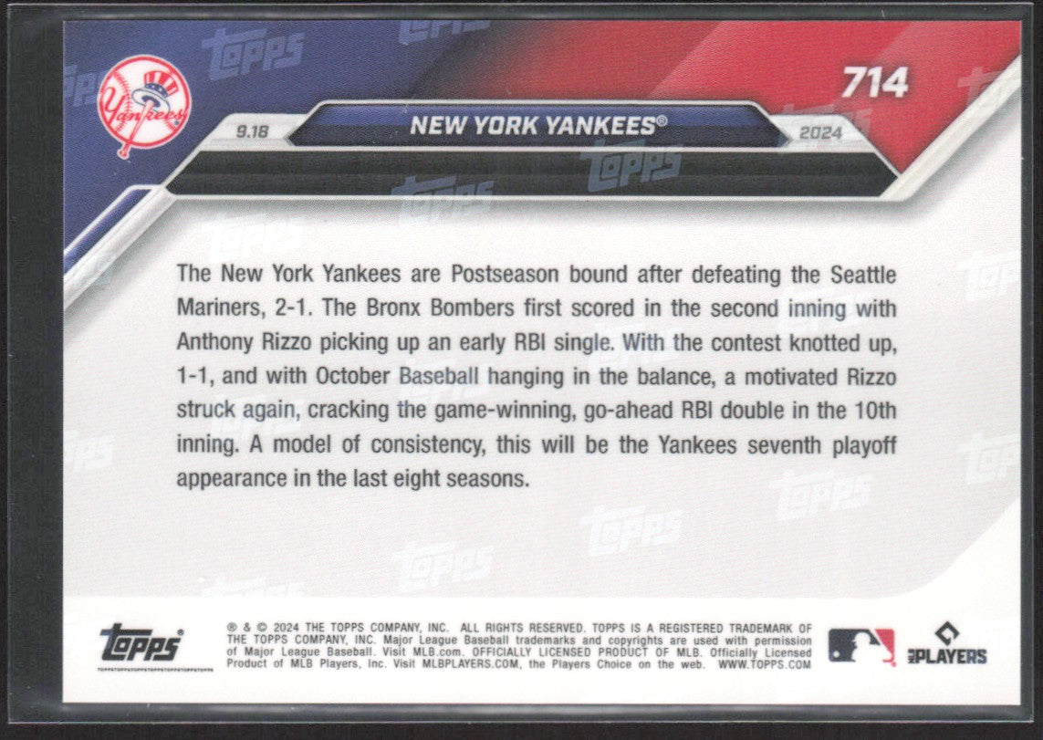2024 Topps Now New York Yankees #714