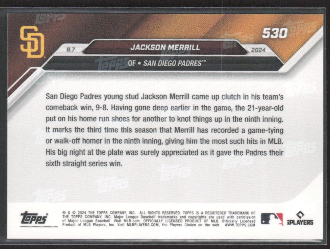 2024 Topps Now Jackson Merrill #530