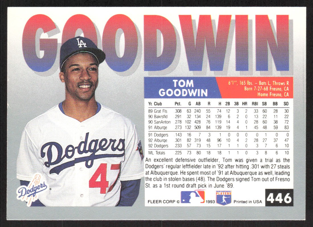 1993 Fleer 446 Tom Goodwin