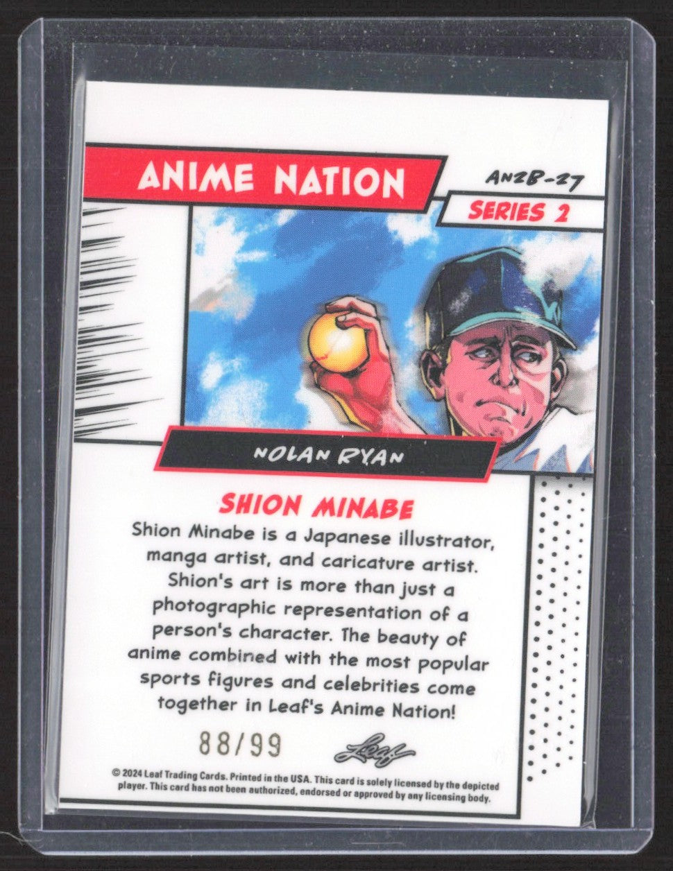 2024 Leaf Anime Nation Series 2 Nolan Ryan #AN2B-27 #/99 SN