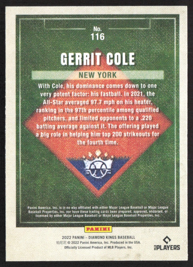 2022 Panini Diamond Kings 116 Gerrit Cole