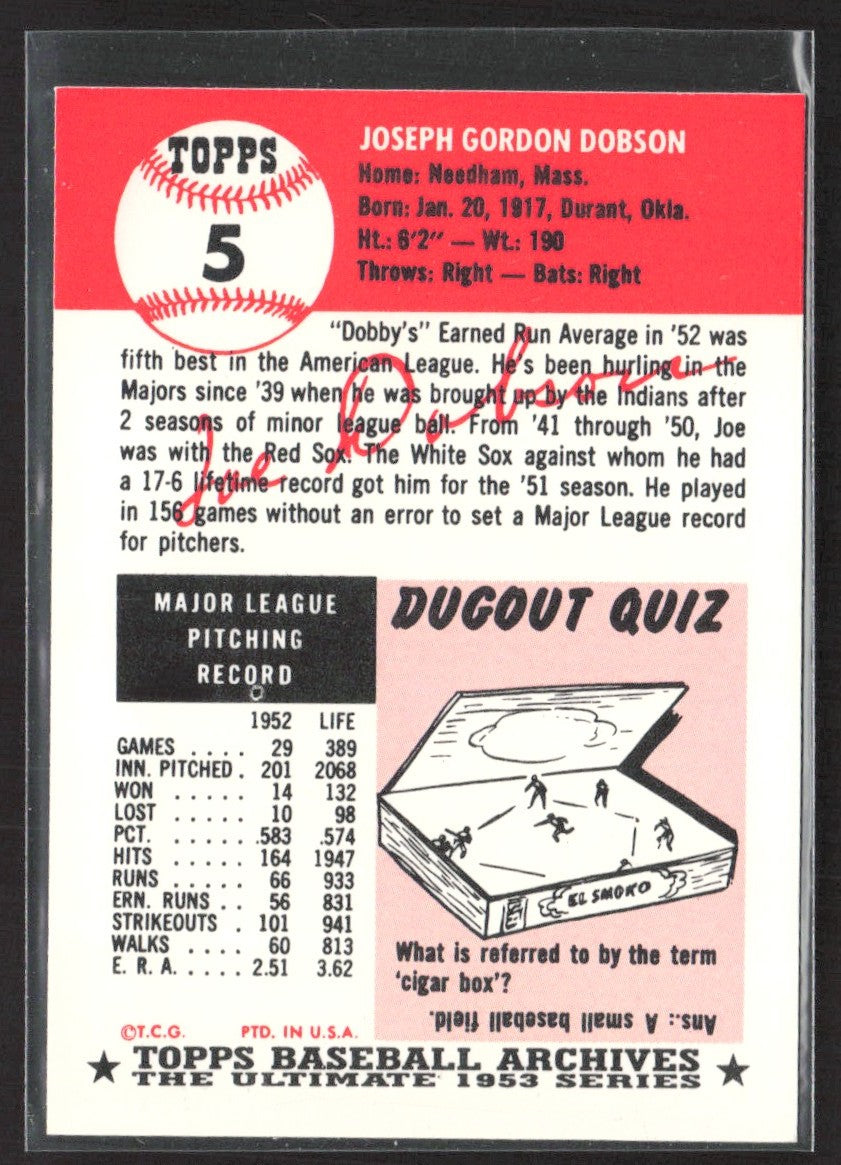 1991 Topps Archives 1953 Joe Dobson #5