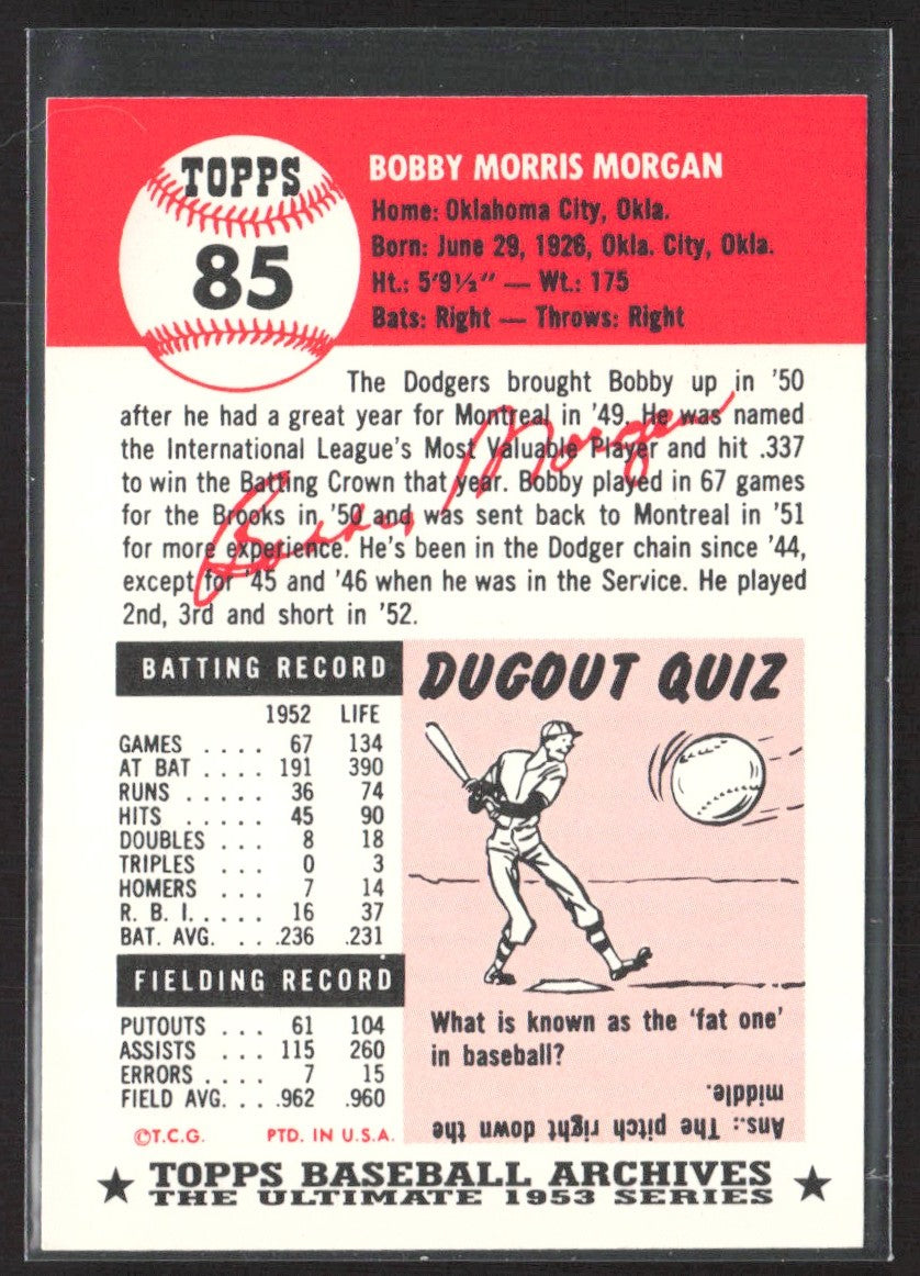1991 Topps Archives 1953 Bobby Morgan #85