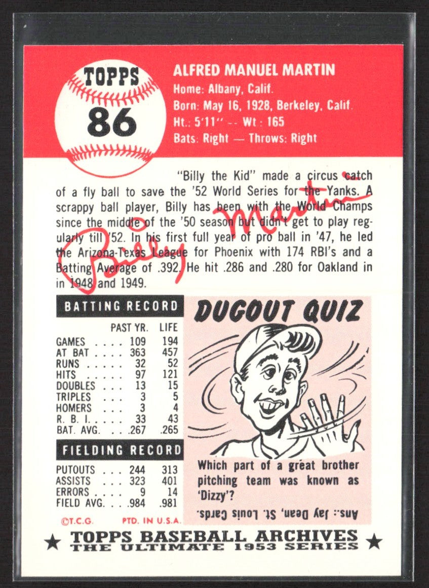 1991 Topps Archives 1953 Billy Martin #86