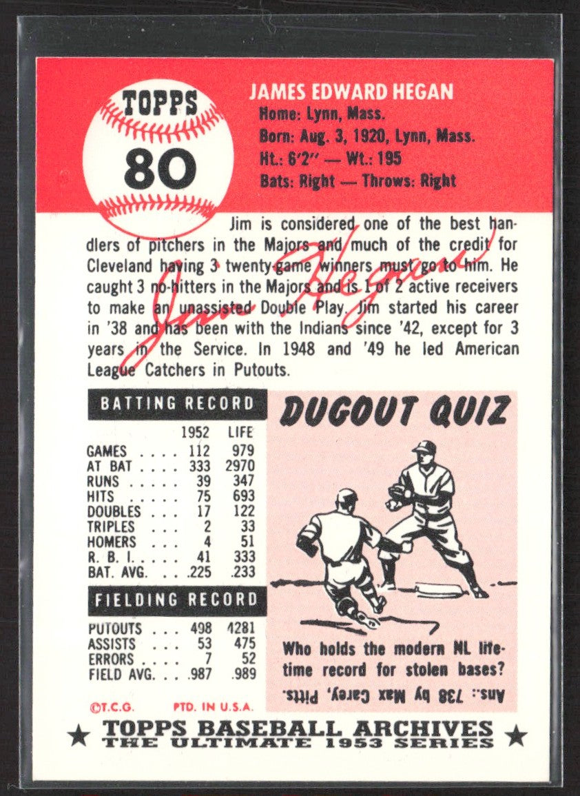 1991 Topps Archives 1953 Jim Hegan #80