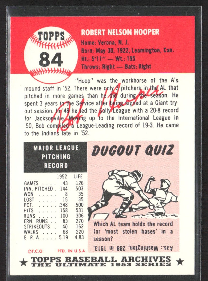 1991 Topps Archives 1953 Bob Hooper #84