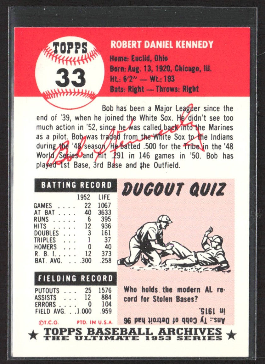 1991 Topps Archives 1953 Bob Kennedy #33