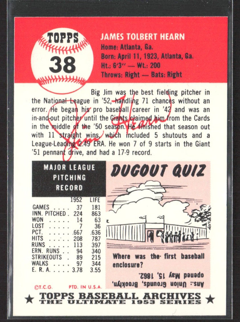 1991 Topps Archives 1953 Jim Hearn #38