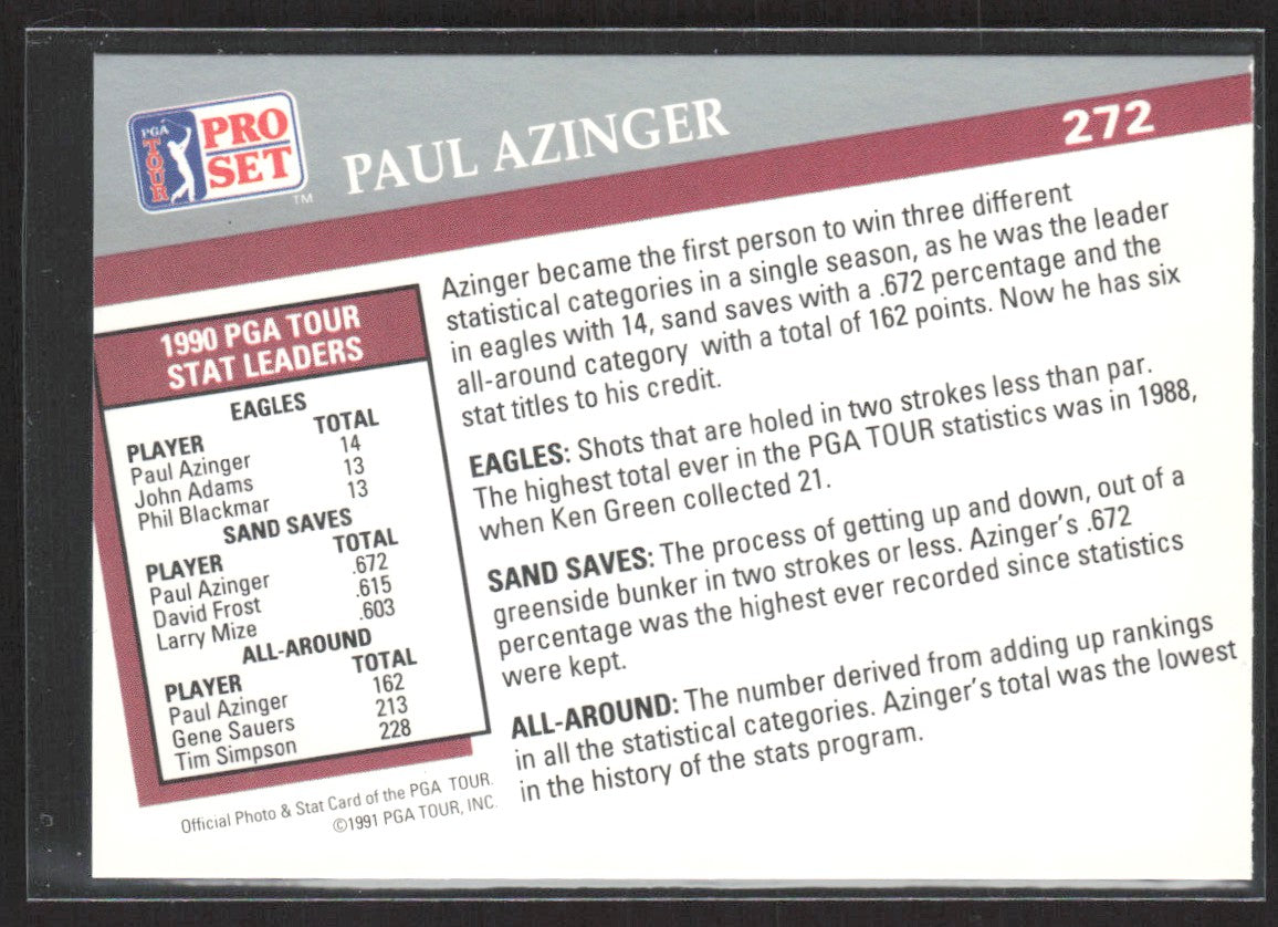 1991 Pro Set PGA Tour Paul Azinger #272