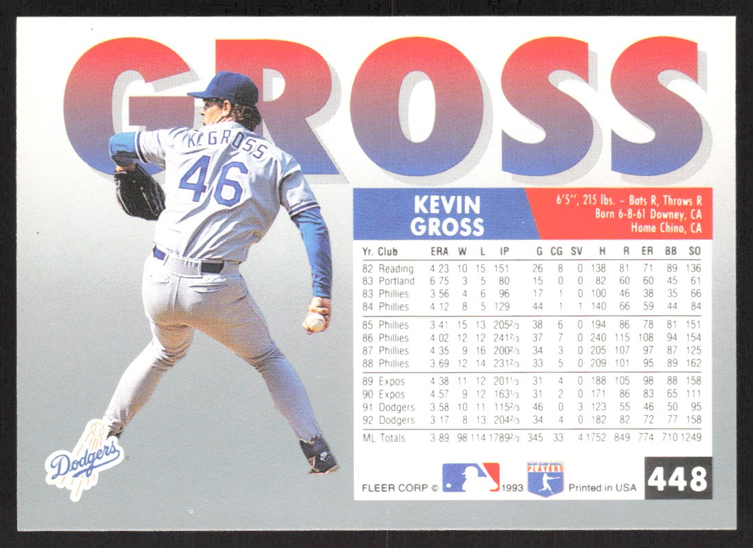 1993 Fleer 448 Kevin Gross