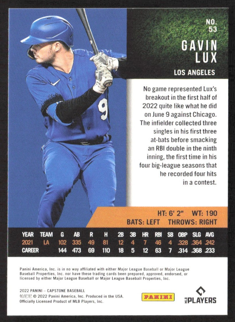 2022 Panini Capstone 53 Gavin Lux