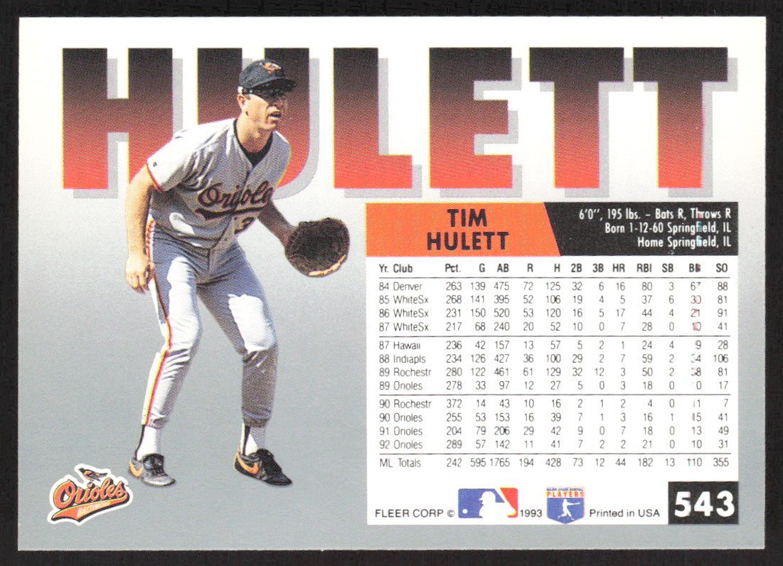 1993 Fleer 543 Tim Hulett