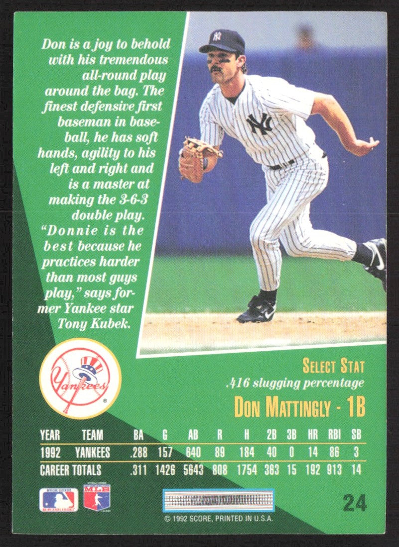 1993 Select 24 Don Mattingly