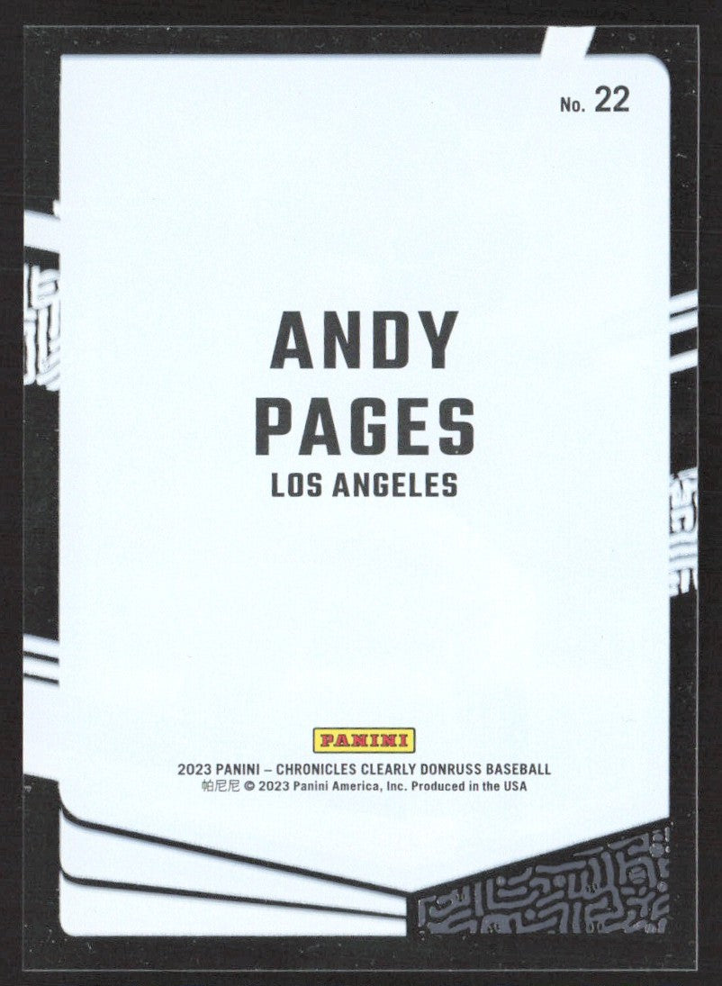 2023 Panini Chronicles Clearly Donruss 22 Andy Pages