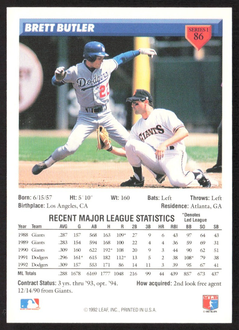 1993 Donruss 86 Brett Butler