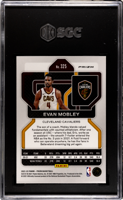 2021-22 Panini Prizm #325 Evan Mobley Silver Prizm SGC 9