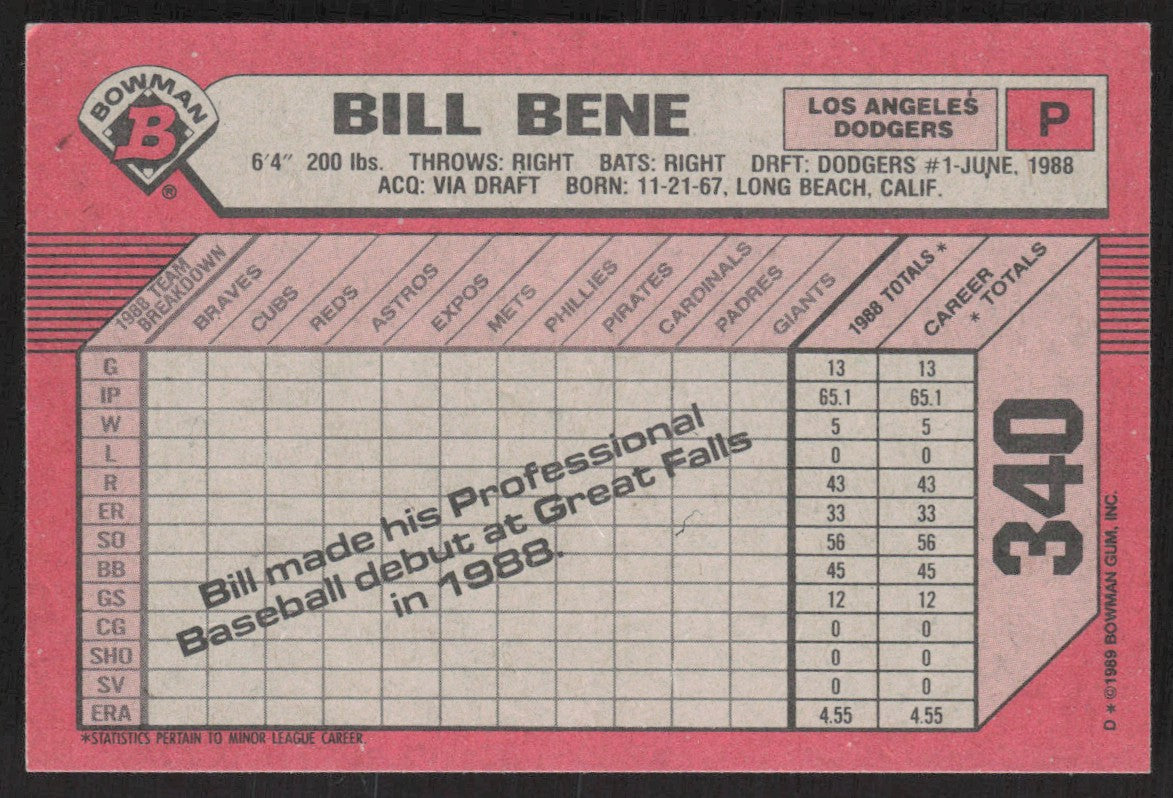 1989 Bowman 340 Bill Bene