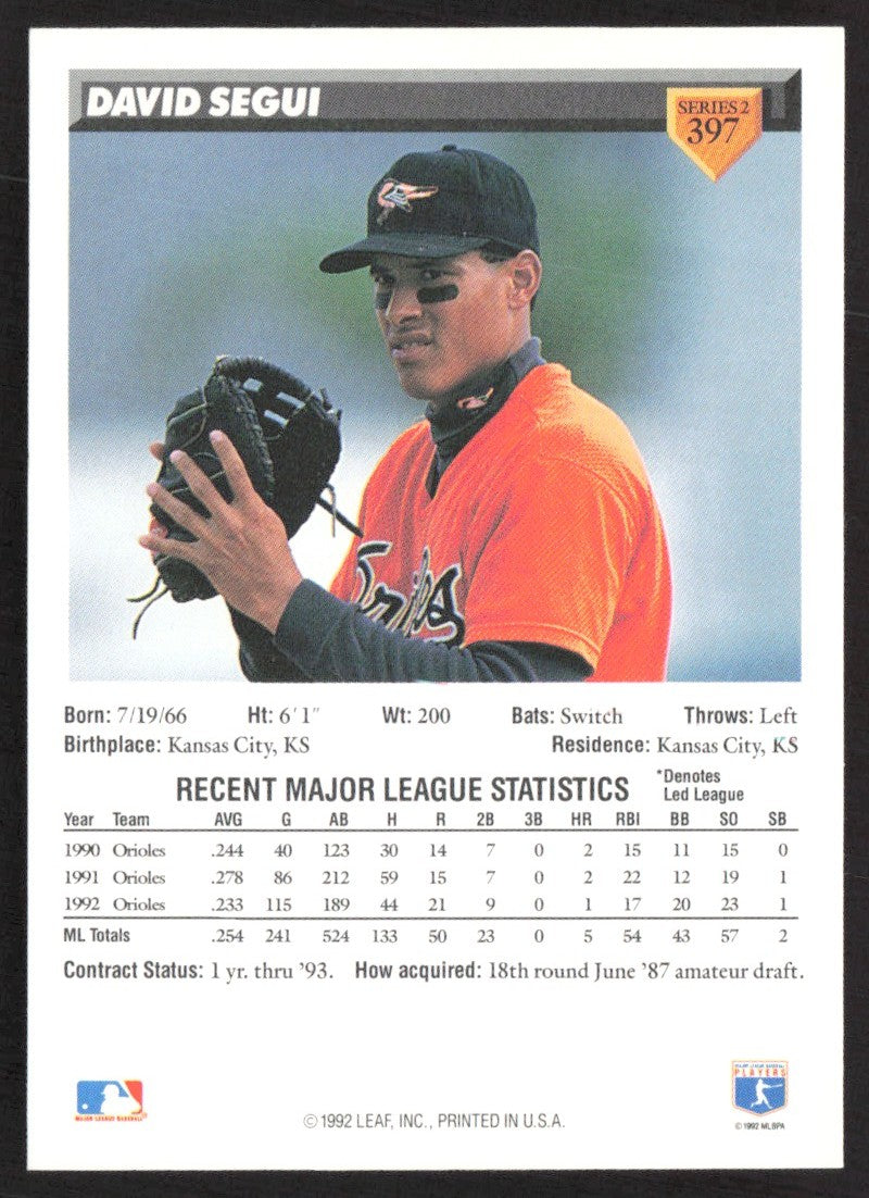 1993 Donruss 397 David Segui