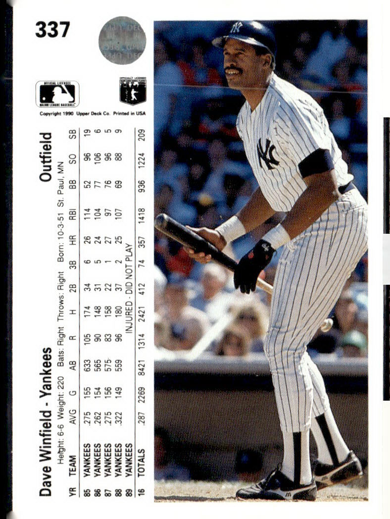 1990 Upper Deck #337 Dave Winfield