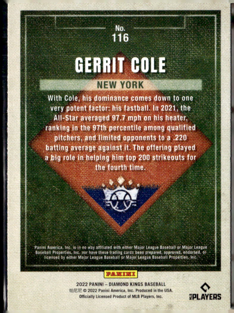 2022 Panini Diamond Kings Gerrit Cole #116
