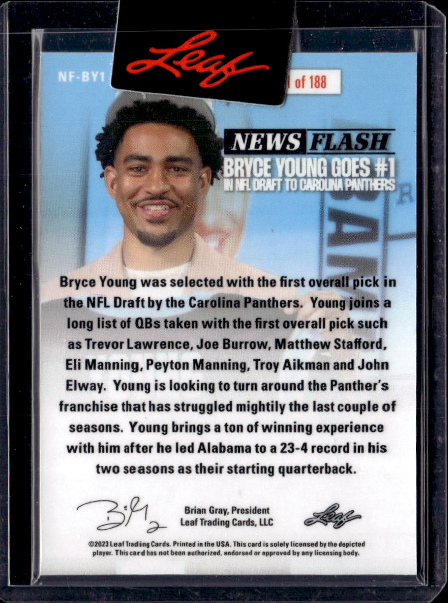2023 leaf News Flash #NF-BY1 Bryce Young SN188