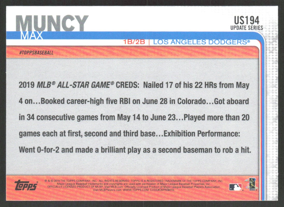 2019 Topps US194 Max Muncy
