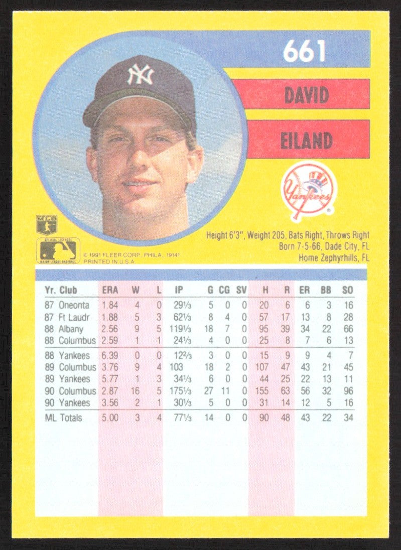 1991 Fleer 661 David Eiland