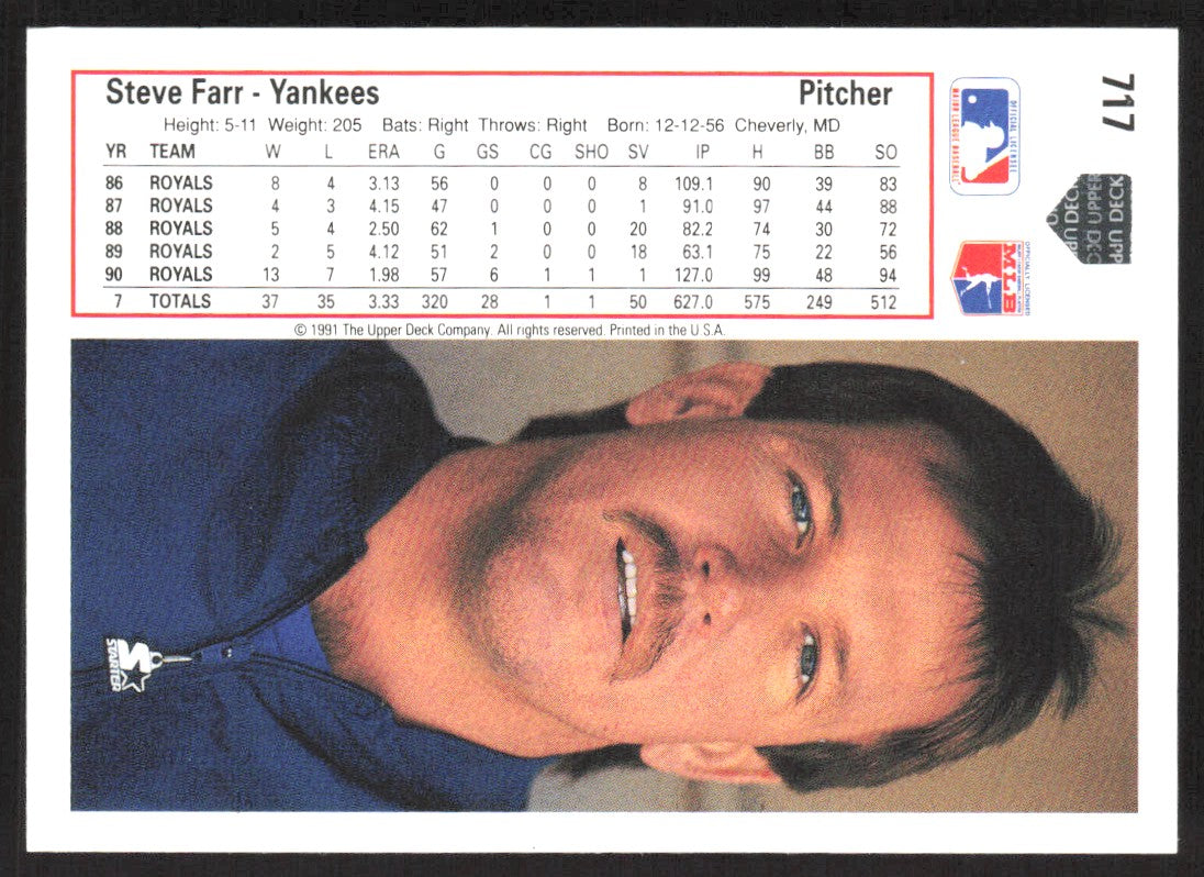 1991 Upper Deck 717 Steve Farr