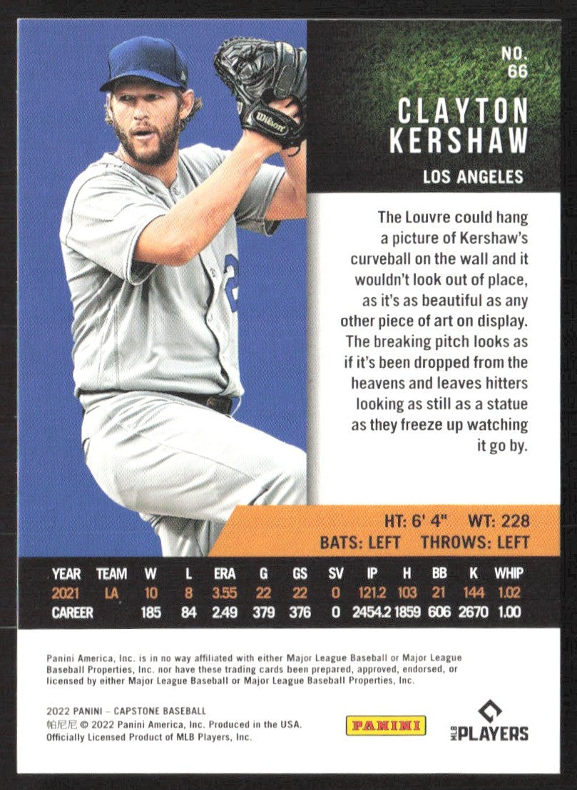 2022 Panini Capstone 66 Clayton Kershaw