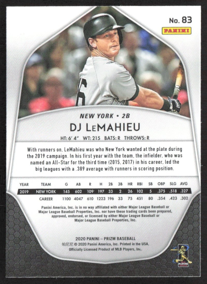 2020 Panini Prizm 83 DJ LeMahieu