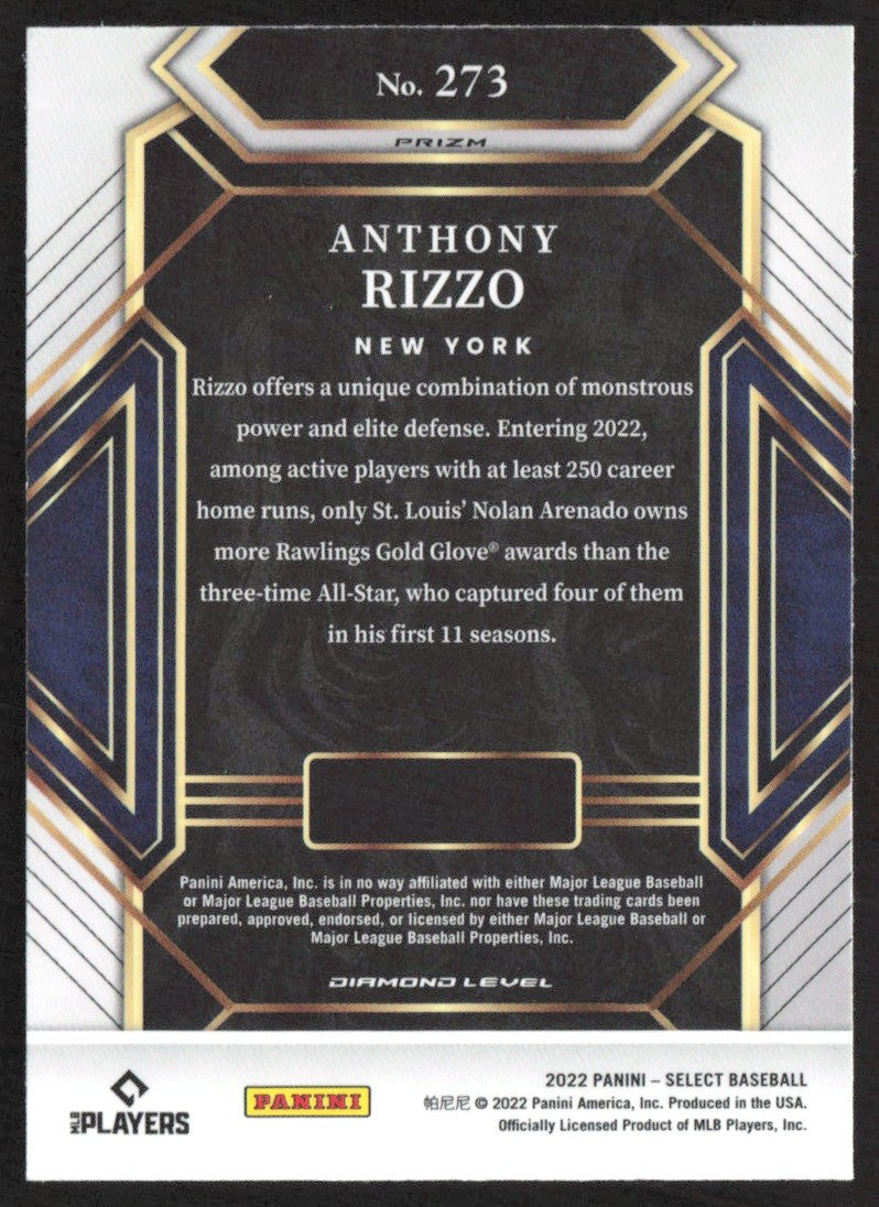 2022 Panini Select 273 Anthony Rizzo