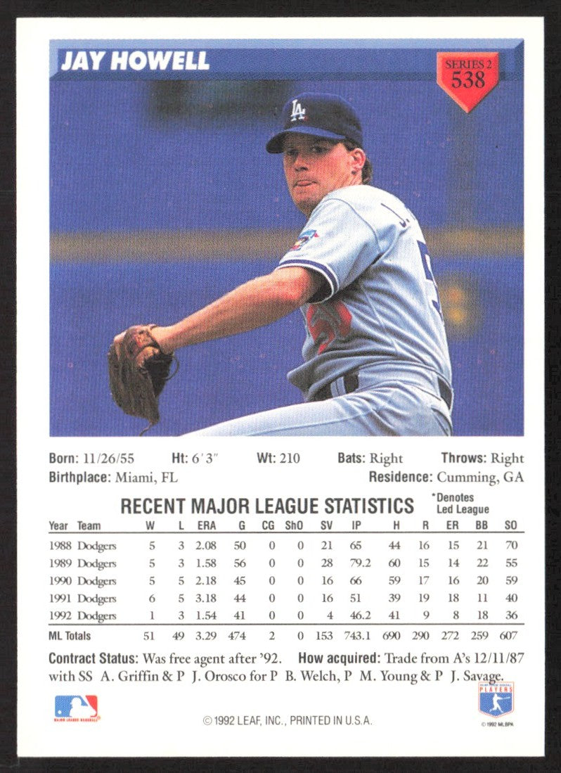 1993 Donruss 538 Jay Howell