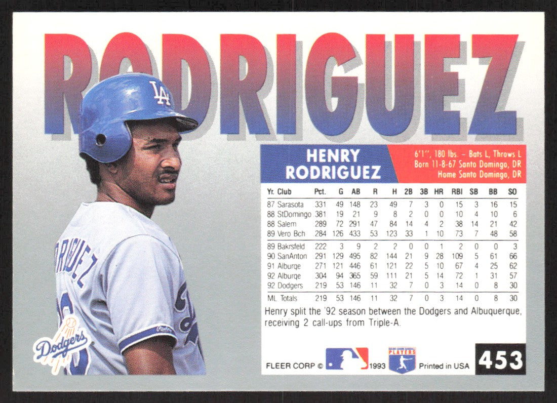 1993 Fleer 453 Henry Rodriguez