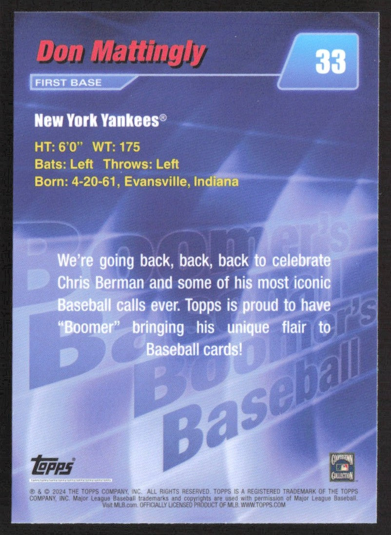 2024 Topps Boomer's Baseball 33 Don Mattingly