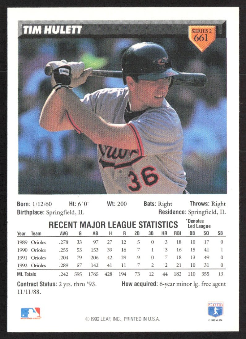 1993 Donruss 661 Tim Hulett